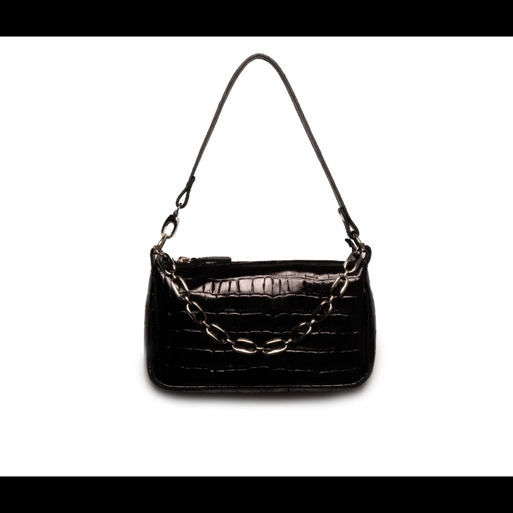 L’Intervalle Mima Black Croco Bag